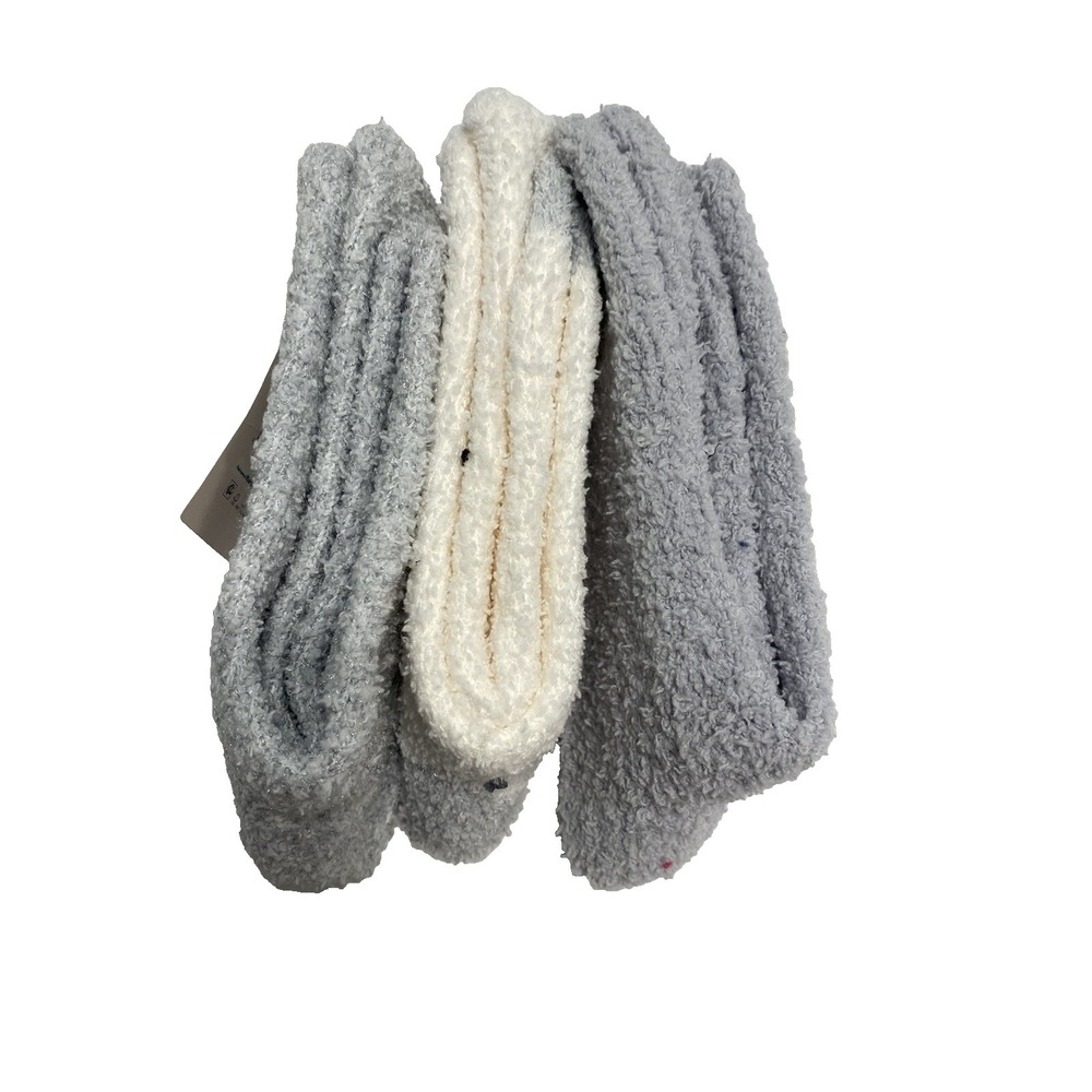 secret treasures womens 3 pack super soft socks shoe size 4-10 grey